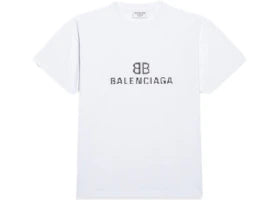 Balenciaga Womens BB Pixel Medium Fit T-shirt White