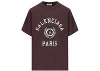 Balenciaga Women's College 1917 Medium Fit T-Shirt Burgundy