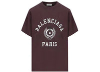 Balenciaga Women's College 1917 Medium Fit T-Shirt Burgundy