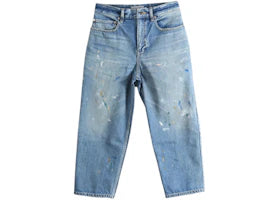 Balenciaga Women's Jackie Capri Pant Stained Blue - vue 360