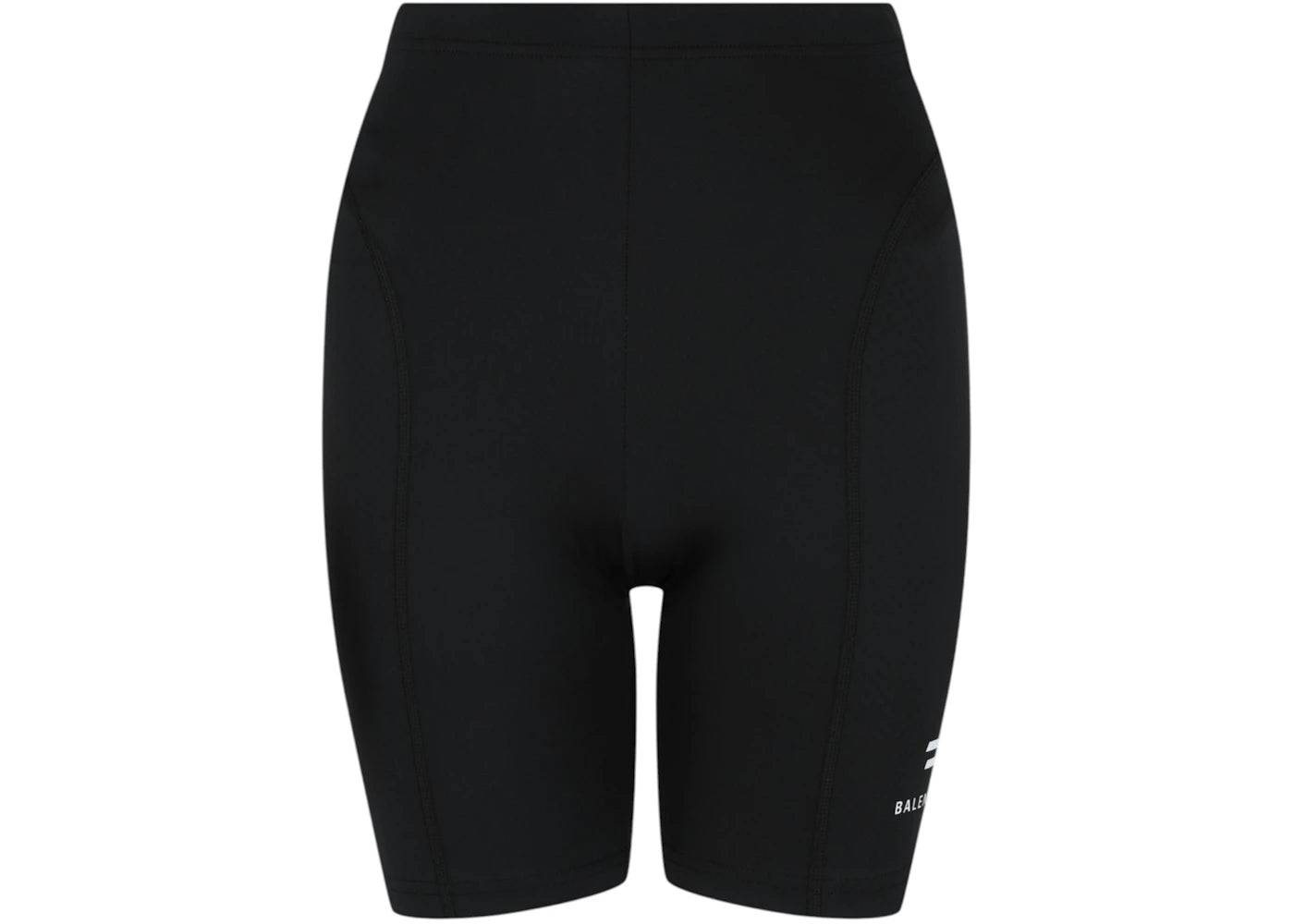 Balenciaga Women's Logo Print Athletic Cycling Shorts Black/White - vue 360