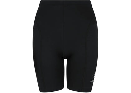 Balenciaga Women's Logo Print Athletic Cycling Shorts Black/White - authentic Balenciaga apparel