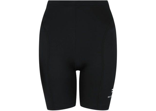 Balenciaga Women's Logo Print Athletic Cycling Shorts Black/White