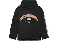 Balenciaga Womens Maison Balenciaga Cropped Hoodie Black/Orange/White