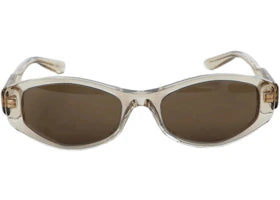 Balenciaga Women's Nova Oval BB0509S Sunglasses Transparent Beige - vue 360