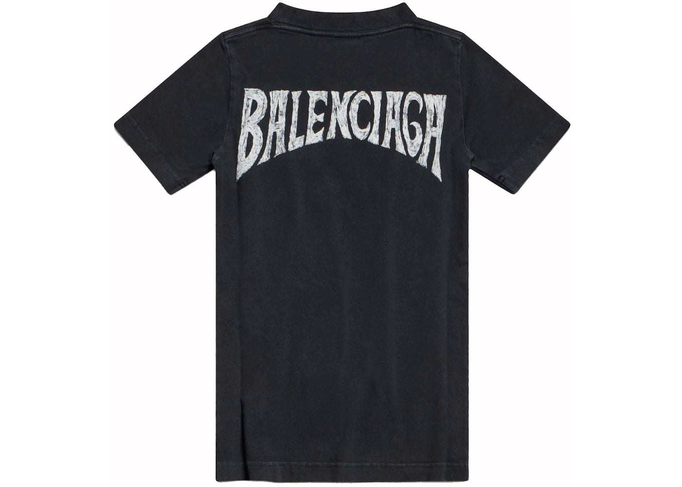 Balenciaga Women's Paris Tropical T-shirt Fitted Black/White - vue secondaire B