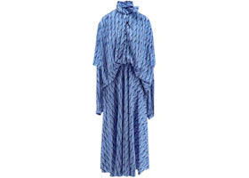 Balenciaga Women's Printed BM71NK3YRS128 Dress Blue - vue 360
