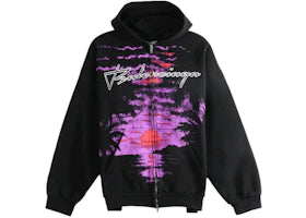 Balenciaga Women's Zip-Up Hoodie Black
