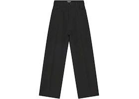 Balenciaga Wool Gabardine Baggy Tailored Pants Black