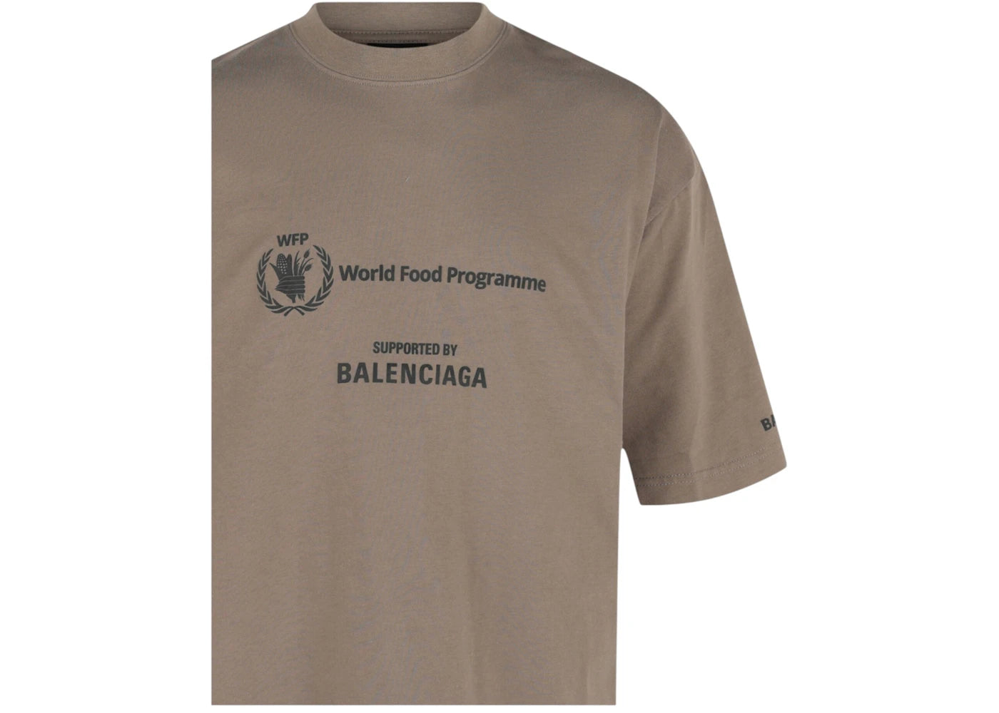 Balenciaga World Food Programme Crewneck T-Shirt Taupe/Black - vue secondaire B