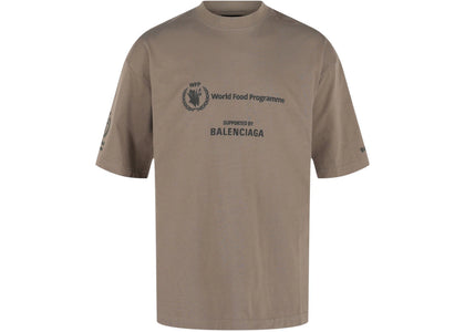 Balenciaga World Food Programme Crewneck T-Shirt Taupe/Black - authentic Balenciaga apparel