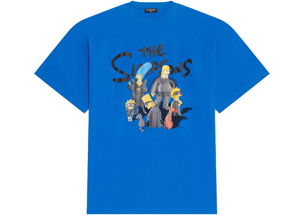 Balenciaga x The Simpsons Oversized T-Shirt Indigo - vue secondaire A