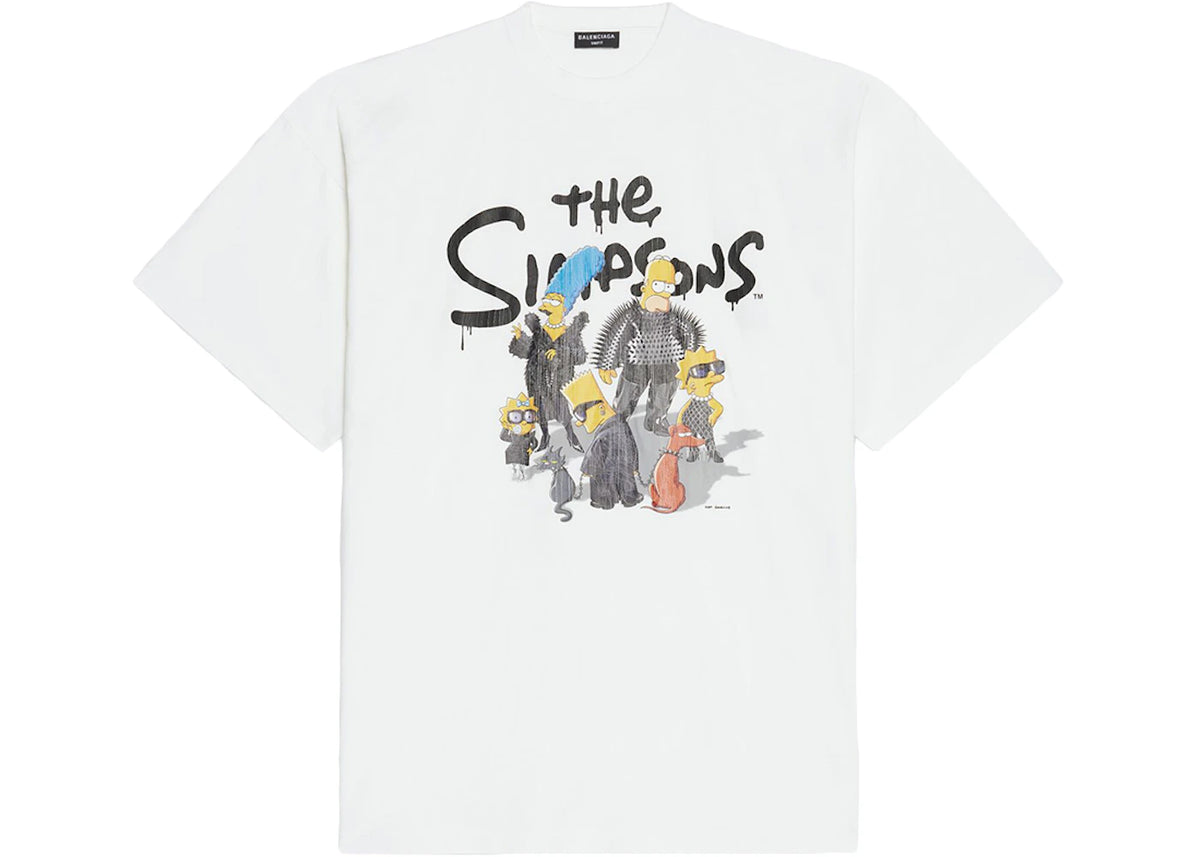 Balenciaga x The Simpsons Oversized T-Shirt White - vue 360