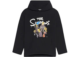 Balenciaga x The Simpsons Womens Cropped Hoodie Black