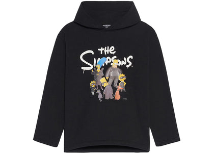 Balenciaga x The Simpsons Womens Cropped Hoodie Black - apparel view 2