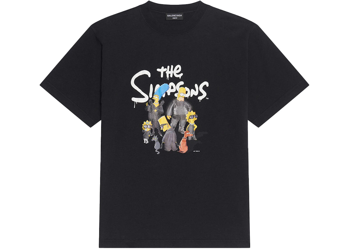Balenciaga x The Simpsons Womens Small Fit T-Shirt Black - vue secondaire A