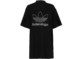 Balenciaga adidas x Balenciaga Oversized T-shirt Black White - vue 360