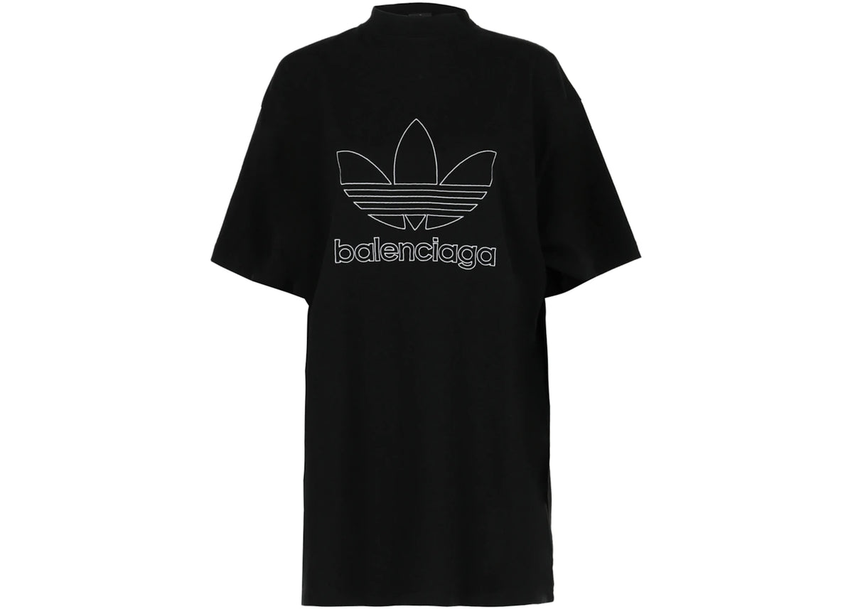 Balenciaga adidas x Balenciaga Oversized T-shirt Black White - vue 360