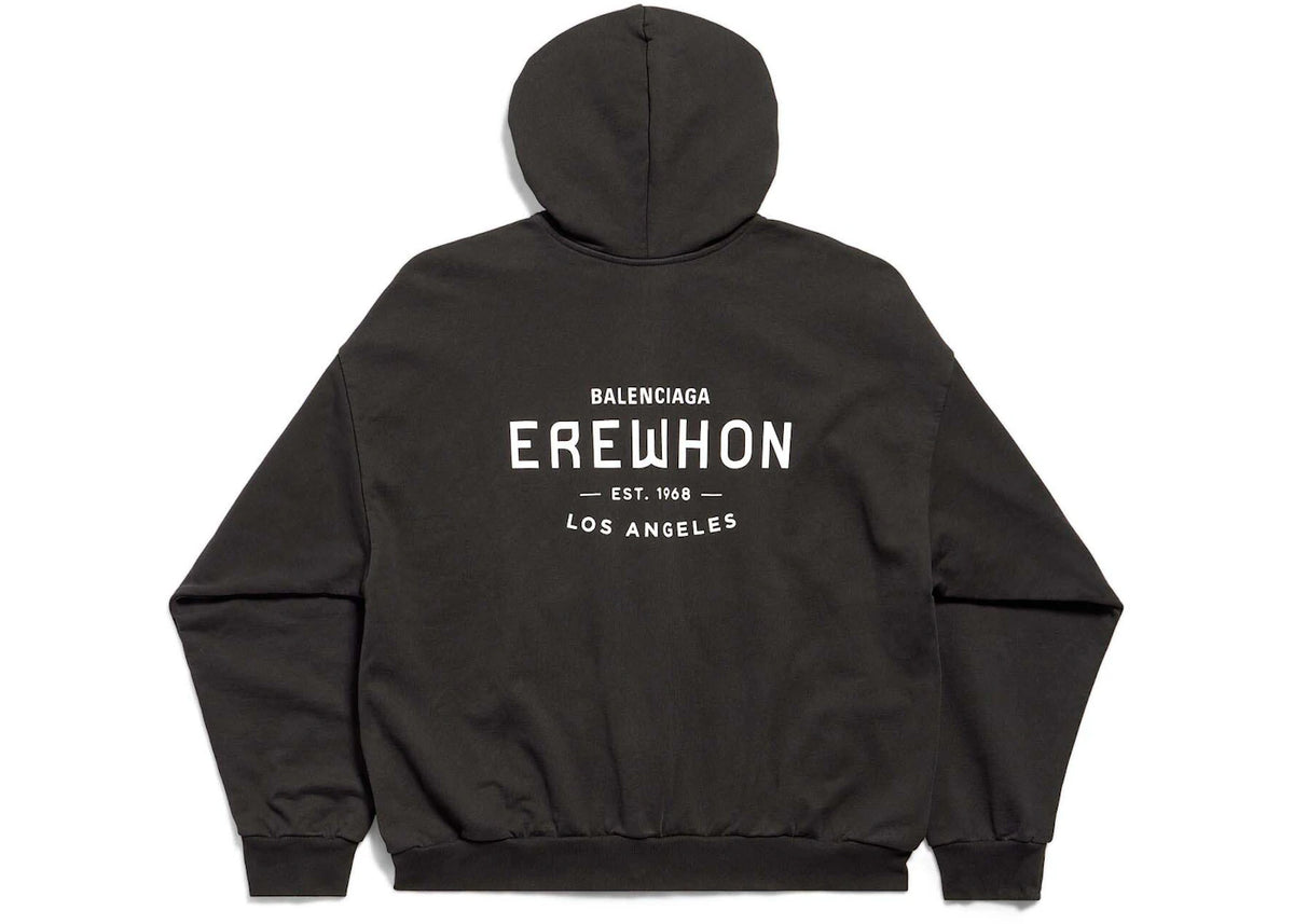 Balenciaga x Erewhon Los Angeles Zip-Up Hoodie Medium Fit Black/White - vue secondaire B