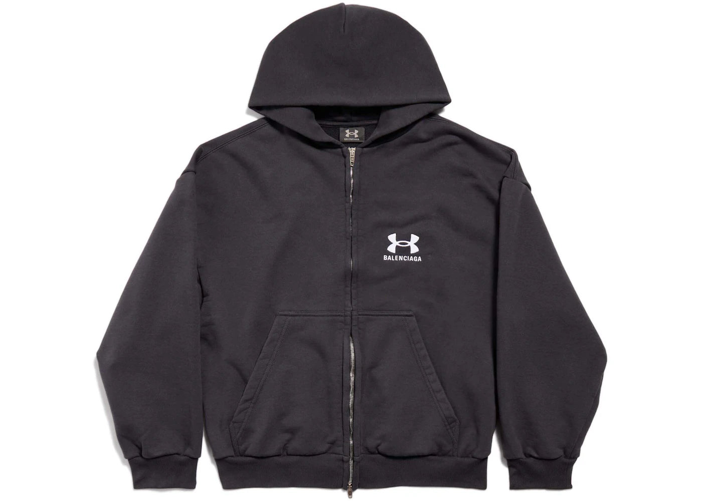 Balenciaga x Under Armour Zip-Up Hoodie Regular Fit Black/White - vue secondaire A