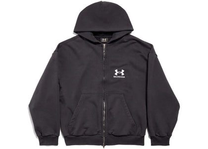 Balenciaga x Under Armour Zip-Up Hoodie Regular Fit Black/White - apparel view 2