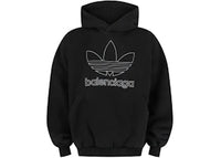 Balenciaga x adidas Oversized Embroidered Logo Hoodie Black/White