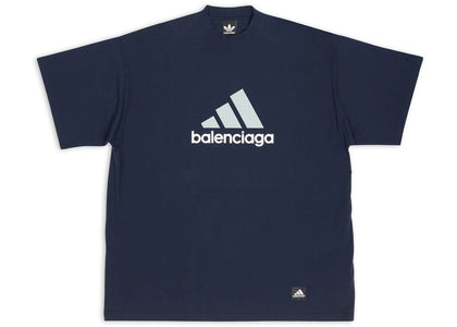 Balenciaga x adidas T-Shirt Oversized Navy Blue - apparel view 2