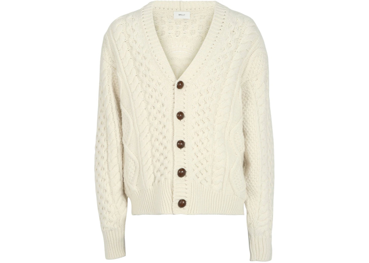 Bally Cable Knit Cardigan Bone - vue 360
