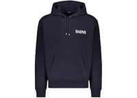 Balmain Double Logo Cotton Hoodie Navy