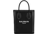 Balmain Leather Trimmed Tote Bag Black