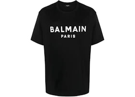 Balmain Logo Print T-shirt Black - vue 360