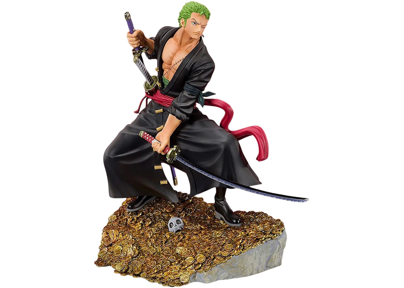 Bandai Figuarts Zero One Piece Roronoa Zoro Wt100 Commemorative Eiichiro Oda Illustration Daikaizoku Hyakkei Figure Black - vue secondaire A