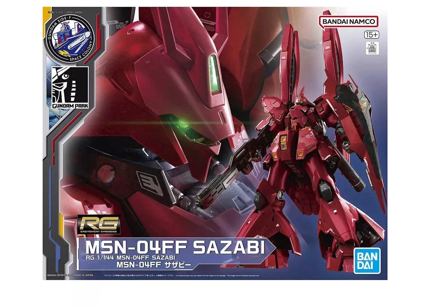 Bandai Gundam Base SIDE-F Limited RG 1/144 MSN-04FF SAZABI Figure - vue secondaire A