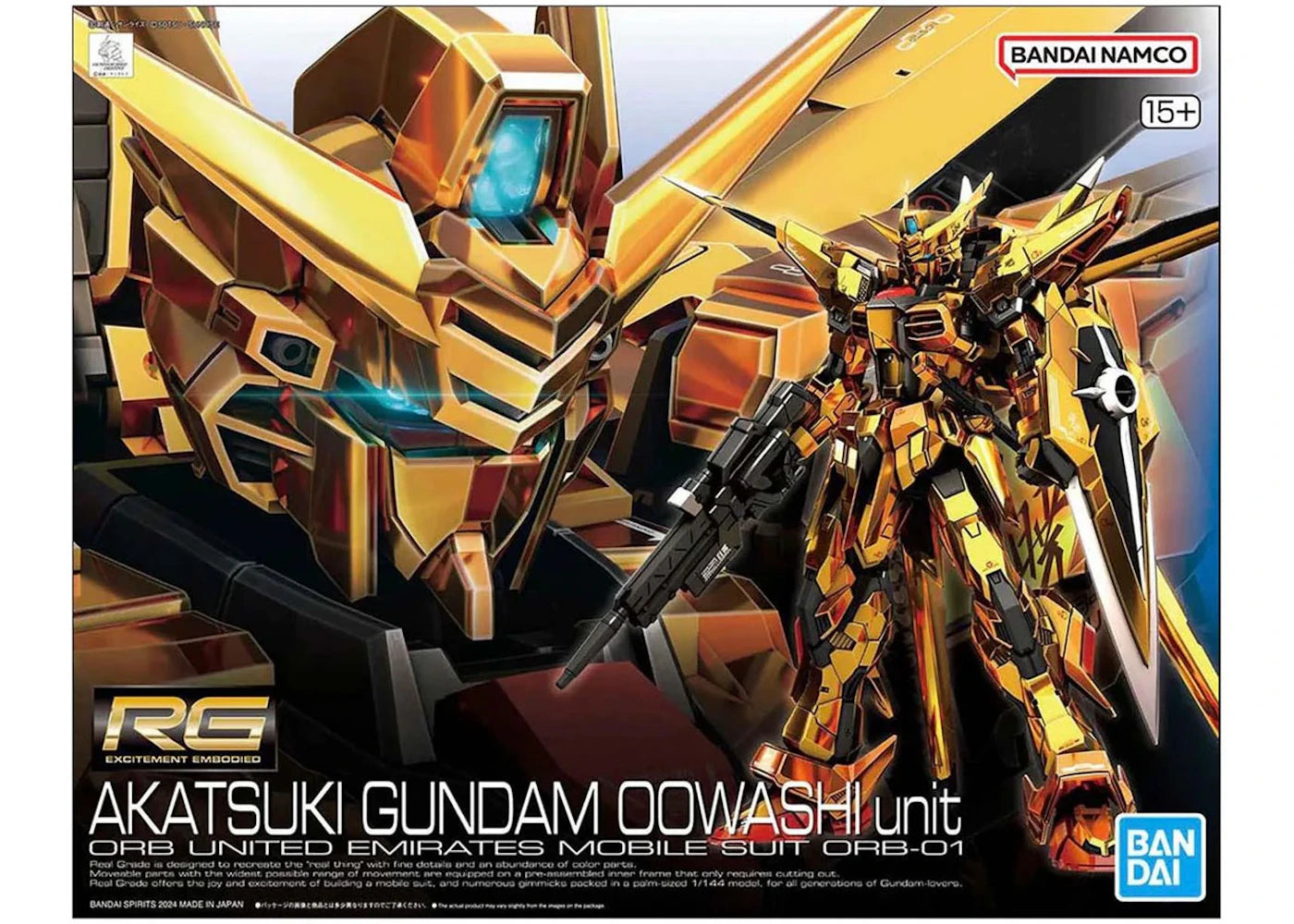 Bandai Namco 1/144 RG Akatsuki Gundam 00Washi Unit Model Kit Figure (2024) - vue secondaire A