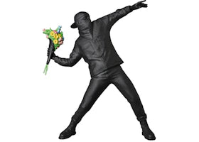 Banksy Brandalism Flower Bomber Figure Gesso Black - vue 360