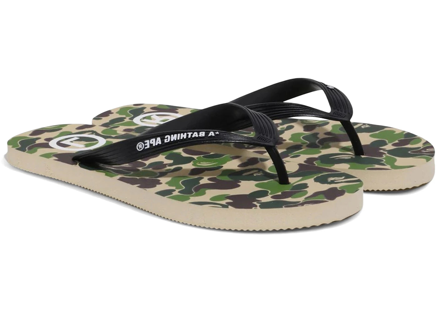 Bape ABC Camo Beach Sandals Army Green - vue secondaire A