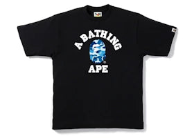 BAPE ABC College Tee Black/Blue - vue 360