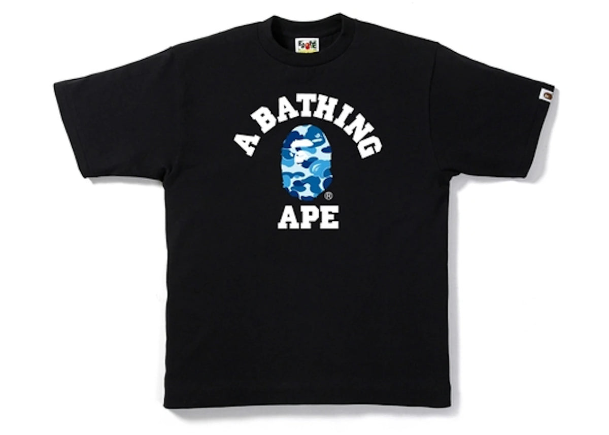 BAPE ABC College Tee Black/Blue - vue 360