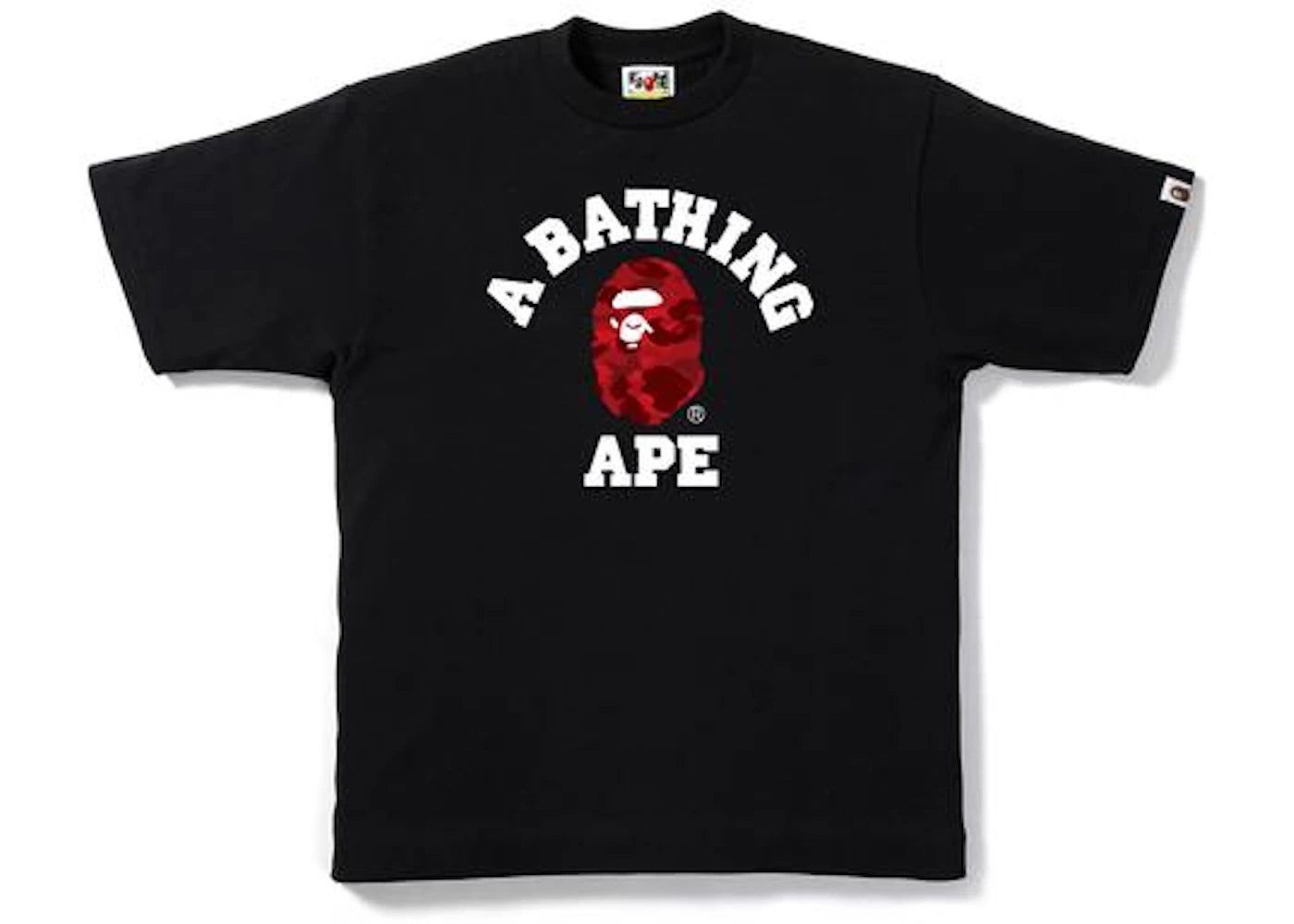 BAPE Color Camo College Tee Black/Red - vue 360