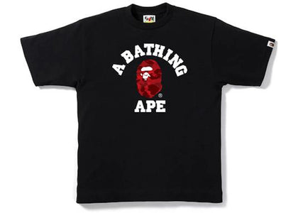 BAPE Color Camo College Tee Black/Red - authentic BAPE product