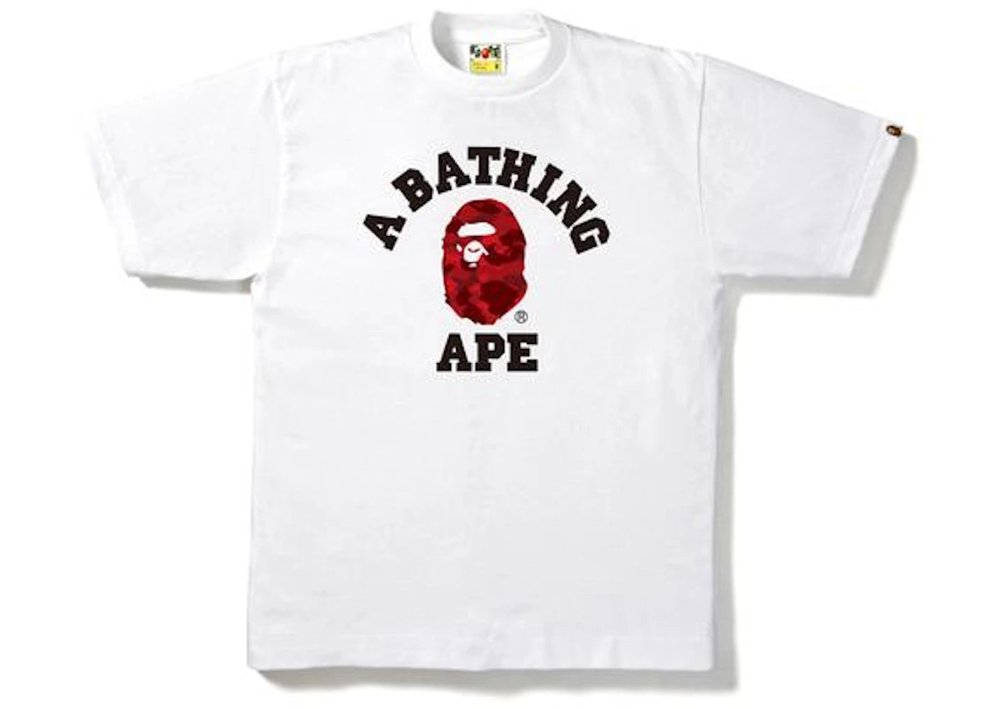 BAPE Color Camo College Tee White/Red - vue 360