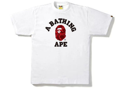 BAPE Color Camo College Tee White/Red - authentic BAPE product