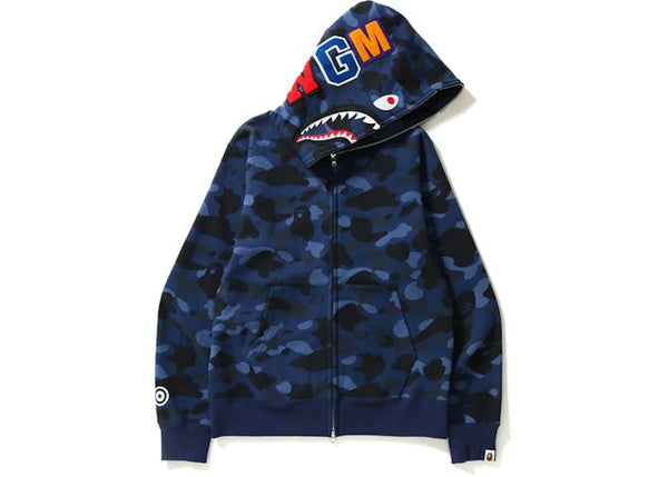 BAPE Color Camo Shark Full Zip Hoodie Blue sneakers - authentic BAPE shoes