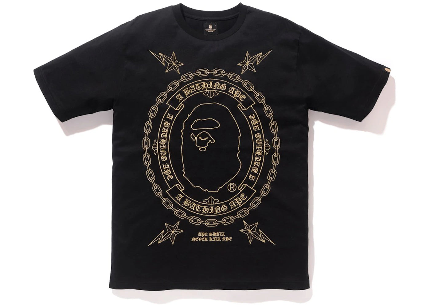 BAPE Embroidery Tee Black - vue secondaire A