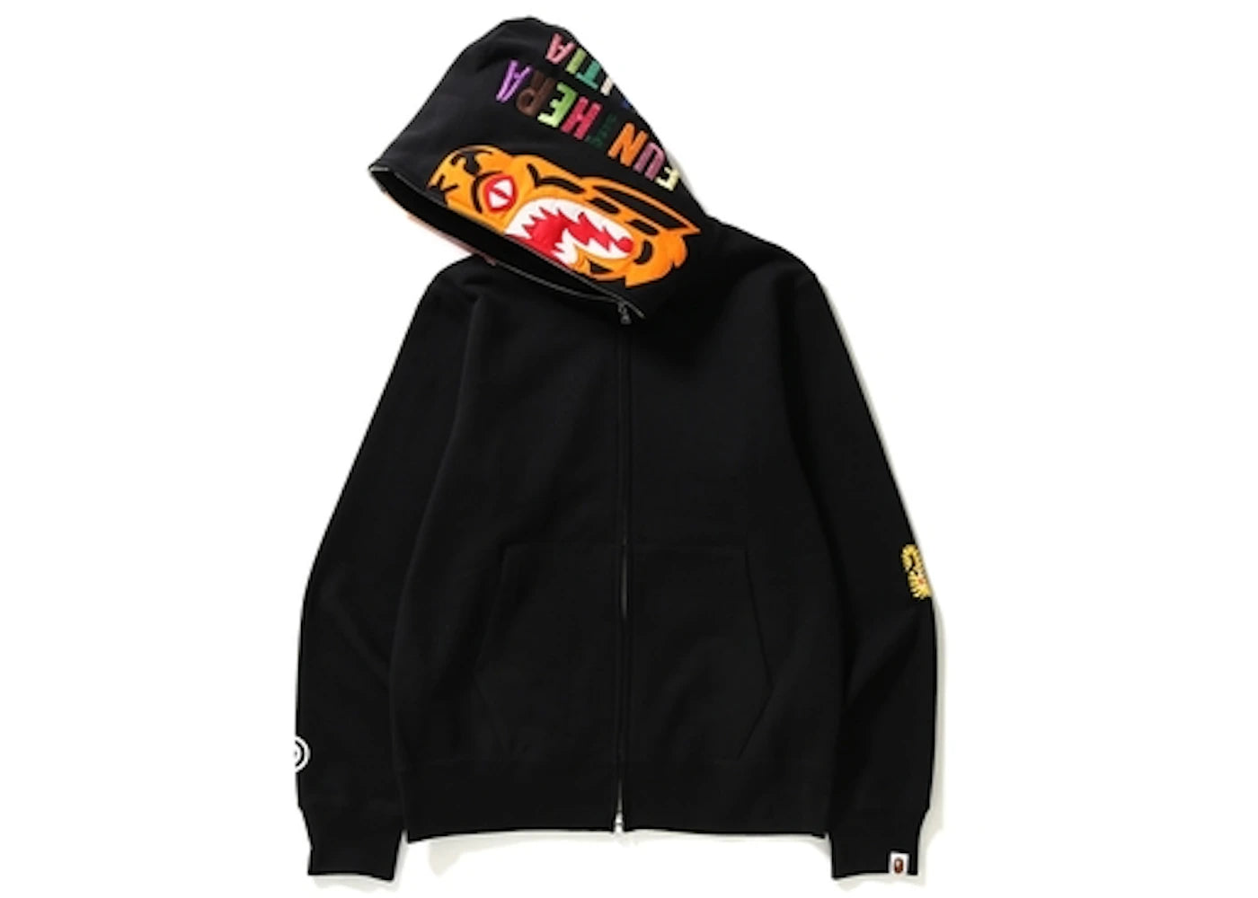 BAPE Tiger Full Zip Color Embroidery Hoodie Black - vue secondaire B