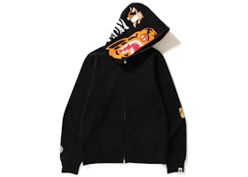 BAPE Tiger Full Zip Color Embroidery Hoodie Black