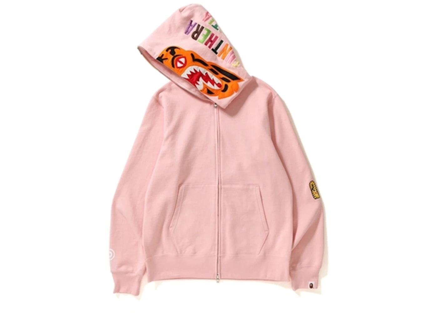 BAPE Tiger Full Zip Color Embroidery Hoodie Pink - vue secondaire B