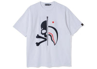 BAPE Vs Mastermind Half Skull Half Shark Double Sided Tee White