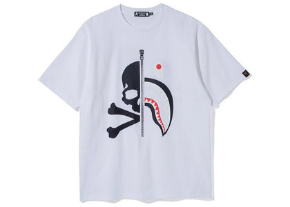 BAPE Vs Mastermind Half Skull Half Shark Double Sided Tee White - product view 2