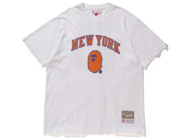BAPE x Mitchell & Ness Knicks Tee White